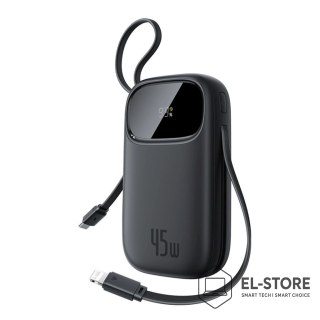 Baseus Powerbank Baseus EnerFill FC31 QPow3 20000mAh 45W z wyświetlaczem z kablami USB-C i Lightning - czarny