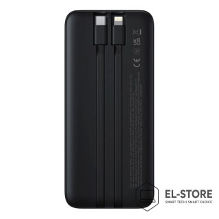 Baseus Powerbank Baseus Lipow 10000mAh 22.5W z podwójnym wbudowanym kablem z wyświetlaczem (z dodatkowym czarnym kablem Baseus Simple U
