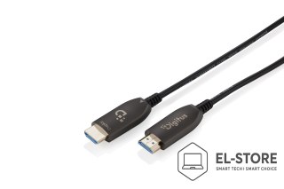 DIGITUS Kabel połączeniowy hybrydowy HDMI 2.1 Ultra High Speed 8K60Hz UHD HDMI A/HDMI A M/M czarny 15m