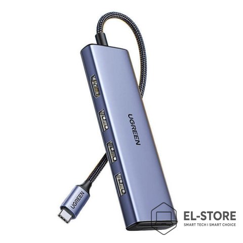 UGREEN Ugreen Adapter HUB CM511 USB-C do HDMI, 3x USB-A 3.0, SD/TF