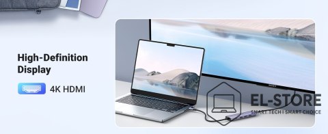 UGREEN Ugreen Adapter HUB CM511 USB-C do HDMI, 3x USB-A 3.0, SD/TF