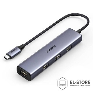 UGREEN Ugreen rozdzielacz HUB USB Typ C - 4x USB 3.2 Gen 1 srebrny