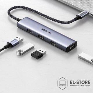 UGREEN Ugreen rozdzielacz HUB USB Typ C - 4x USB 3.2 Gen 1 srebrny
