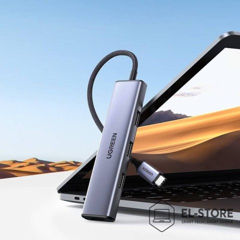 UGREEN Ugreen rozdzielacz HUB USB Typ C - 4x USB 3.2 Gen 1 srebrny