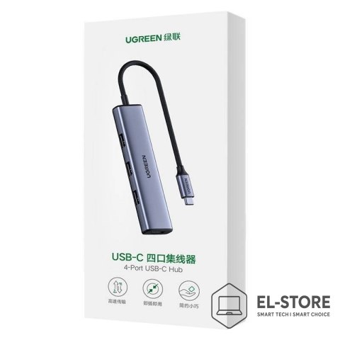 UGREEN Ugreen rozdzielacz HUB USB Typ C - 4x USB 3.2 Gen 1 srebrny