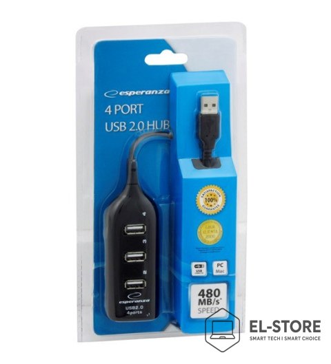 Esperanza Hub Esperanza EA116 (4x USB 2.0; kolor czarny)