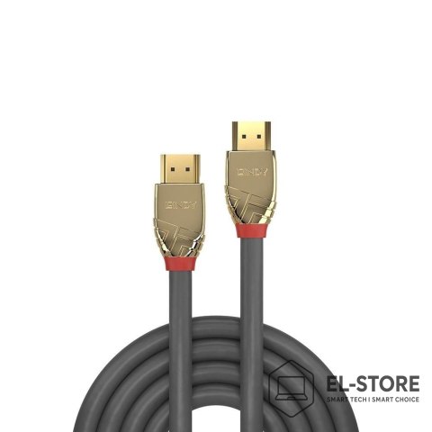 LINDY Lindy 37864 kabel HDMI 5 m HDMI Typu A (Standard) Złoto, Szary
