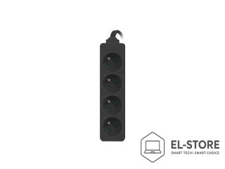 Lanberg Przedłużacz Lanberg PS0-04E-0100-IEC-BK (1m; kolor czarny)
