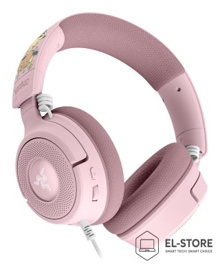RAZER Razer Kraken V4 X - Pikachu & Eevee Edition Zestaw słuchawkowy Przewodowa Opaska na głowę Gaming USB Type-C / USB Type-A Różowy