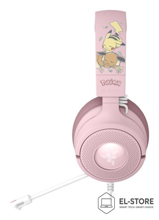 RAZER Razer Kraken V4 X - Pikachu & Eevee Edition Zestaw słuchawkowy Przewodowa Opaska na głowę Gaming USB Type-C / USB Type-A Różowy