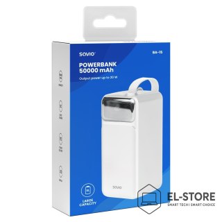SAVIO Savio BA-15 bank mocy Litowo-polimerowy (LiPo) 50000 mAh Biały