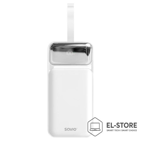 SAVIO Savio BA-15 bank mocy Litowo-polimerowy (LiPo) 50000 mAh Biały