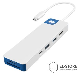 Targus HYPER HD4102BUGL huby i koncentratory USB 3.2 Gen 1 (3.1 Gen 1) Type-C 5000 Mbit/s Niebieski, Biały