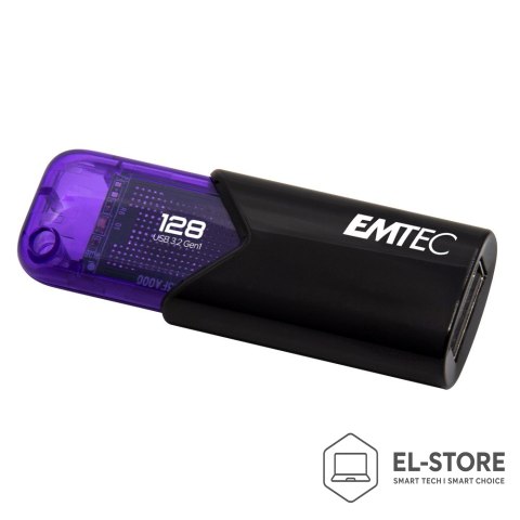EMTEC Emtec Click Easy pamięć USB 128 GB USB Typu-A 3.2 Gen 1 (3.1 Gen 1) Czarny, Fioletowy