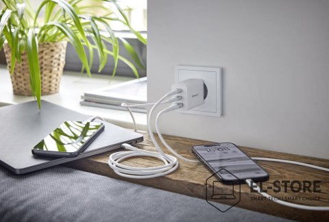 INTENSO Intenso POWER ADAPTER 1XUSB-A/2XUSB-C/7806512 Uniwersalne Biały Prąd przemienny Szybkie ładowanie Wewnętrzna