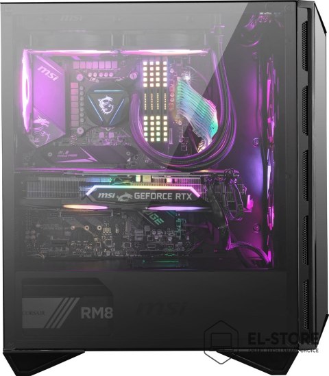 MSI Obudowa komputerowa MSI MPG GUNGNIR 110R Mid Tower Gaming Computer Case Black, USB 3.2 Gen2 Type C, 4x 120mm ARGB Fan, Mystic Li