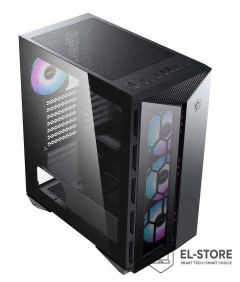 MSI Obudowa komputerowa MSI MPG GUNGNIR 110R Mid Tower Gaming Computer Case Black, USB 3.2 Gen2 Type C, 4x 120mm ARGB Fan, Mystic Li