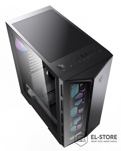 MSI Obudowa komputerowa MSI MPG GUNGNIR 110R Mid Tower Gaming Computer Case Black, USB 3.2 Gen2 Type C, 4x 120mm ARGB Fan, Mystic Li