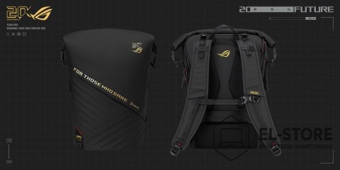 No name ASUS ROG SLASH Backpack Edition 20 plecak Plecak rolowany Czarny Poliester, Skóra woskowana (Pull Up)
