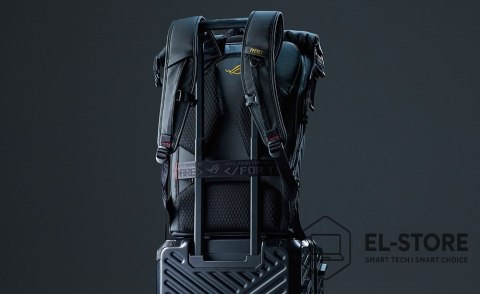 No name ASUS ROG SLASH Backpack Edition 20 plecak Plecak rolowany Czarny Poliester, Skóra woskowana (Pull Up)