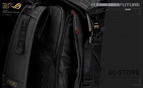 No name ASUS ROG SLASH Backpack Edition 20 plecak Plecak rolowany Czarny Poliester, Skóra woskowana (Pull Up)