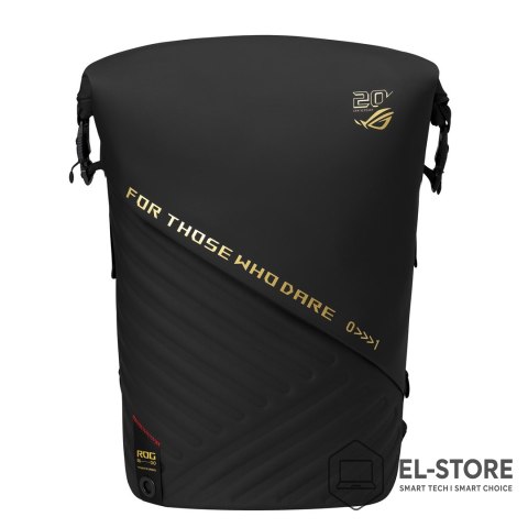No name ASUS ROG SLASH Backpack Edition 20 plecak Plecak rolowany Czarny Poliester, Skóra woskowana (Pull Up)