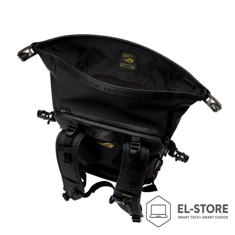 No name ASUS ROG SLASH Backpack Edition 20 plecak Plecak rolowany Czarny Poliester, Skóra woskowana (Pull Up)