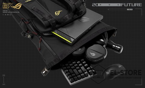No name ASUS ROG SLASH Backpack Edition 20 plecak Plecak rolowany Czarny Poliester, Skóra woskowana (Pull Up)