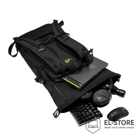 No name ASUS ROG SLASH Backpack Edition 20 plecak Plecak rolowany Czarny Poliester, Skóra woskowana (Pull Up)