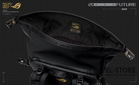 No name ASUS ROG SLASH Backpack Edition 20 plecak Plecak rolowany Czarny Poliester, Skóra woskowana (Pull Up)
