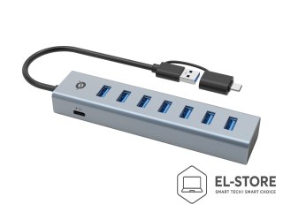 No name Conceptronic HUBBIES21G huby i koncentratory USB 3.2 Gen 1 (3.1 Gen 1) Type-A 5000 Mbit/s Szary
