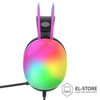 No name Inca IGK-X8S słuchawki/zestaw słuchawkowy Przewodowa Opaska na głowę Gaming Czarny
