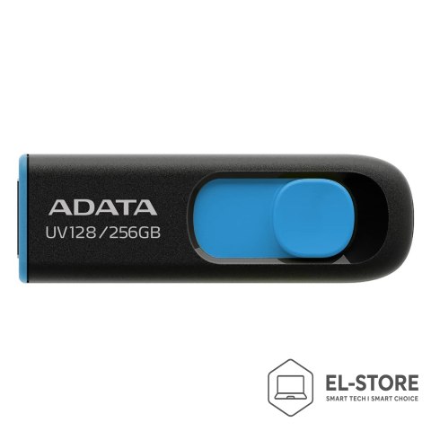 ADATA Pamięć USB ADATA UV128 256 GB USB Typu-A 3.2 Gen 1 (3.1 Gen 1) Czarny, Niebieski