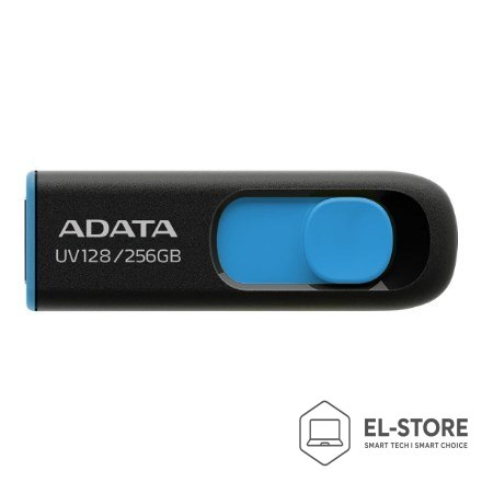 ADATA Pamięć USB ADATA UV128 256 GB USB Typu-A 3.2 Gen 1 (3.1 Gen 1) Czarny, Niebieski