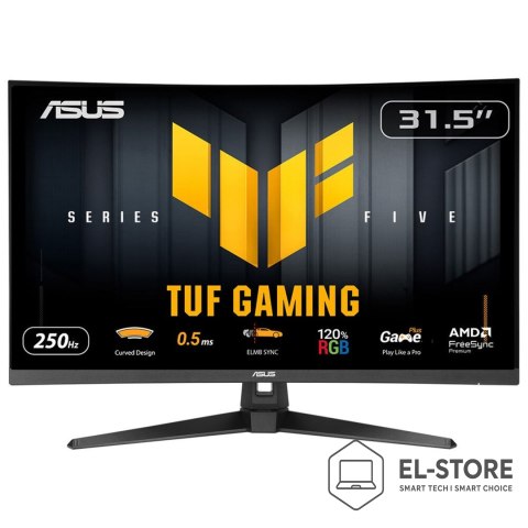 ASUS Monitor ASUS TUF Gaming VG32VQM5B, 31.5", FullHD, Fast-VA, Zakrzywiony, FreeSync Premium, 250Hz