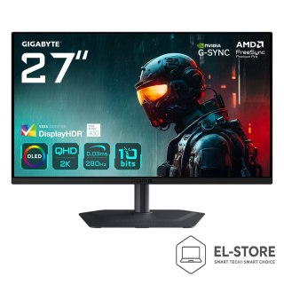 Gigabyte GIGABYTE MO27Q2A monitor komputerowy 68,6 cm (27") 2560 x 1440 px Quad HD QD-OLED Czarny
