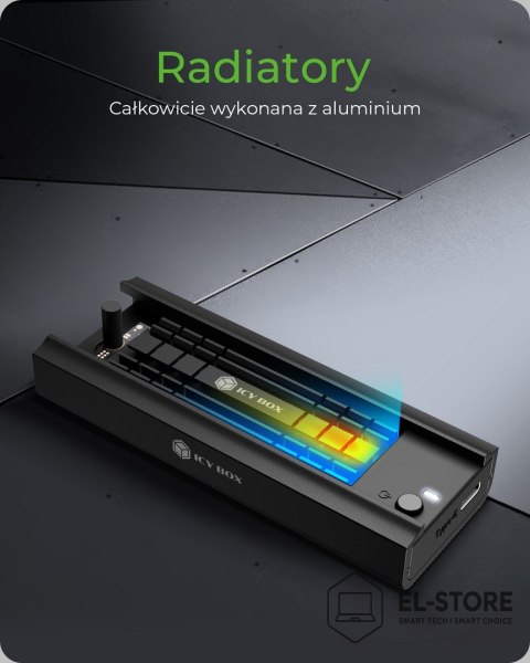 No name ICY BOX IB-180MC-C31 Obudowa SSD Czarny M.2
