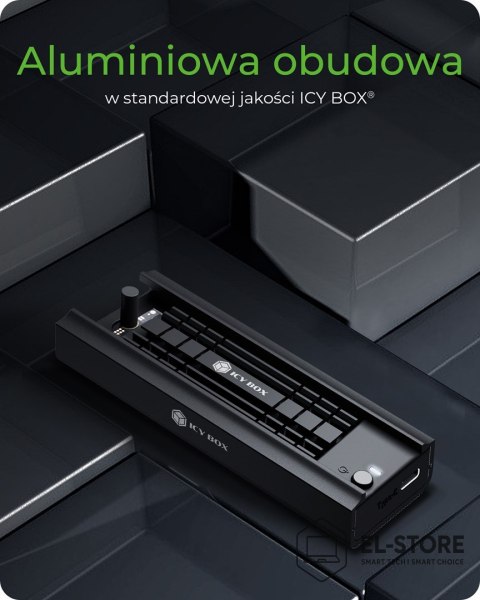 No name ICY BOX IB-180MC-C31 Obudowa SSD Czarny M.2