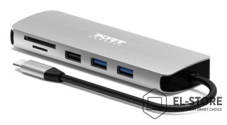 No name Port Designs 900164 stacja dokująca Przewodowa USB 3.2 Gen 1 (3.1 Gen 1) Type-C Stal nierdzewna