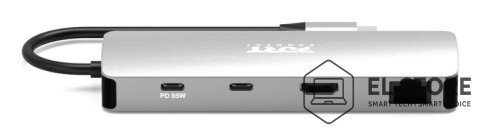 No name Port Designs 900164 stacja dokująca Przewodowa USB 3.2 Gen 1 (3.1 Gen 1) Type-C Stal nierdzewna