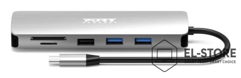 No name Port Designs 900164 stacja dokująca Przewodowa USB 3.2 Gen 1 (3.1 Gen 1) Type-C Stal nierdzewna