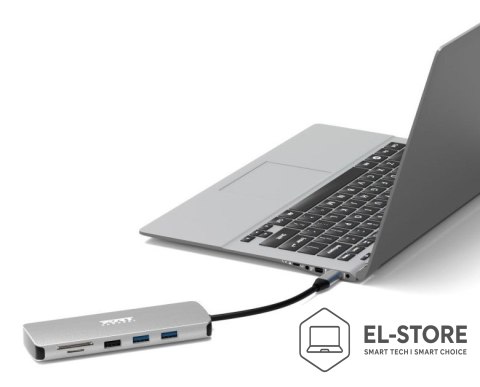 No name Port Designs 900164 stacja dokująca Przewodowa USB 3.2 Gen 1 (3.1 Gen 1) Type-C Stal nierdzewna