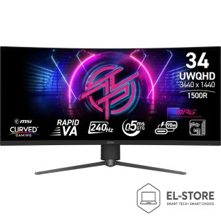 MSI MSI MPG 346CQRF X24 monitor komputerowy 86,4 cm (34") 3440 x 1440 px UltraWide Quad HD Czarny