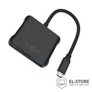 No name HUB USB Fixed Quadri 2x USB-C 1x HDMI + 2x USB-A 2.0 3.2 Gen2 3.1 Gen1 (FIXHU-QR-BK)