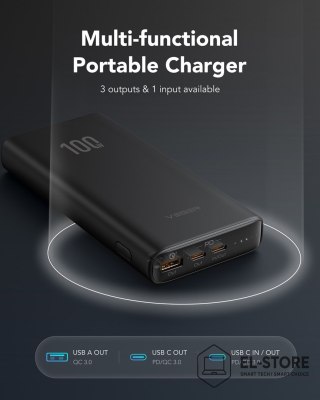 No name VEGER T100 bank mocy Litowo-jonowa (Li-Ion) 20000 mAh Czarny