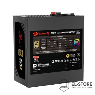 REDRAGON REDRAGON GC-PS007-1-V2 850W 80 Plus Gold LED moduł zasilaczy Czarny