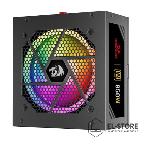 REDRAGON REDRAGON GC-PS007-1-V2 850W 80 Plus Gold LED moduł zasilaczy Czarny