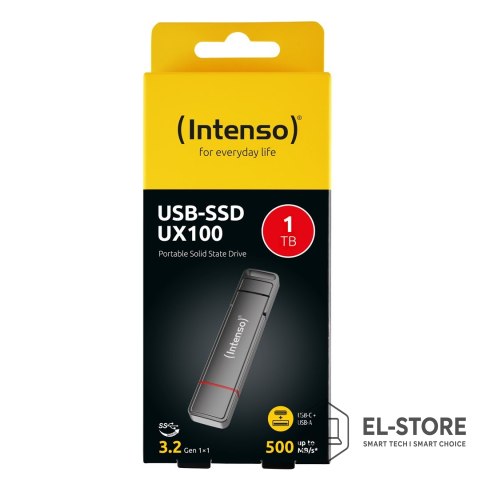 INTENSO Intenso 3850460 Zewnętrzny dysk SSD 1 TB USB Type-A / USB Type-C 3.2 Gen 1 (3.1 Gen 1) Antracyt