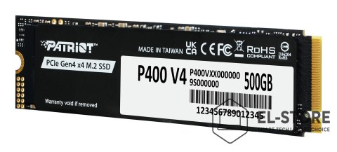 No name Patriot Memory P400 V4 500 GB M.2 PCI Express 4.0 NVMe