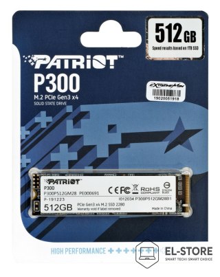 Patriot Memory SSD Patriot P300 M.2 PCI-Ex4 NVMe 512GB 1,7GB/s